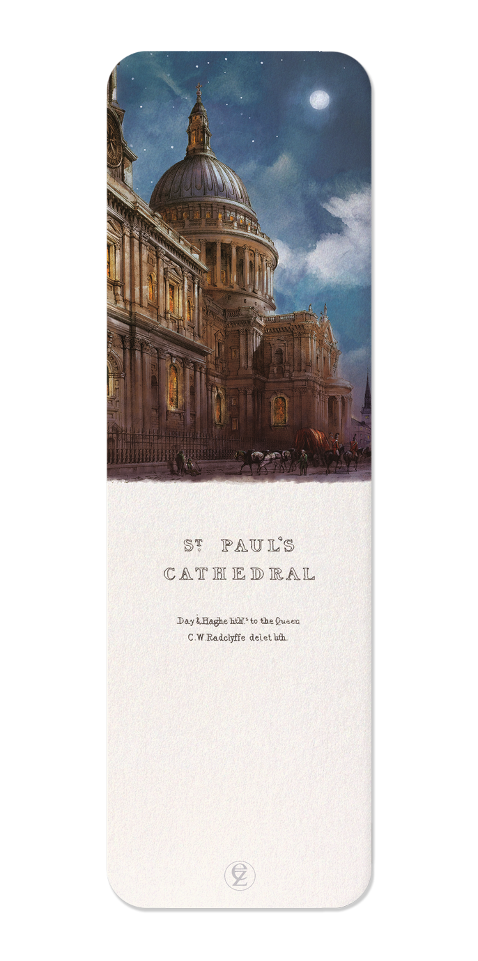 Ezen Designs - South West View of St Paul’s Night (1842) - Bookmark - Front
