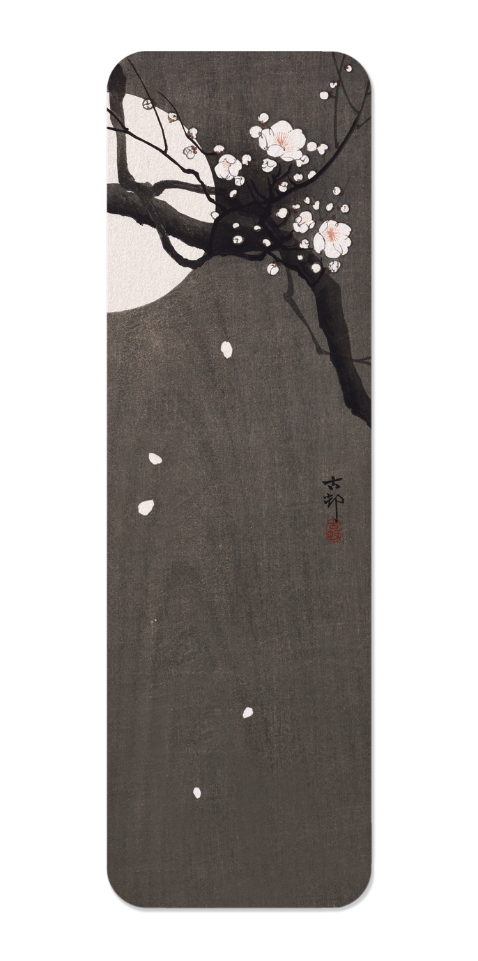 Ezen Designs - Plum blossom and full moon - Bookmark - Front