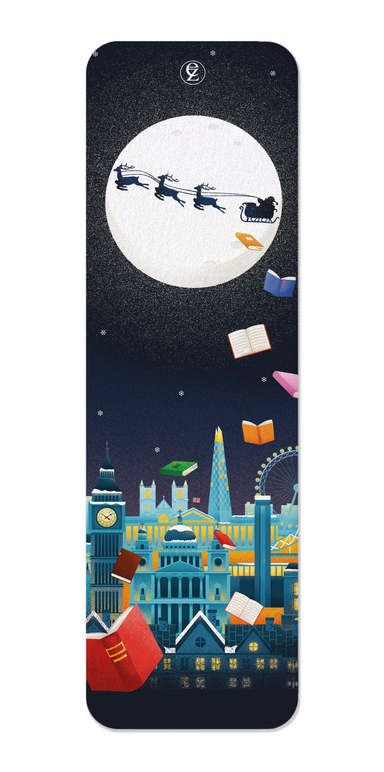 Ezen Designs - Showering books over London - Bookmark - Front