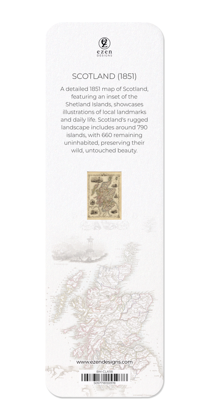 Ezen Designs - Scotland (1851) - Bookmark - Back