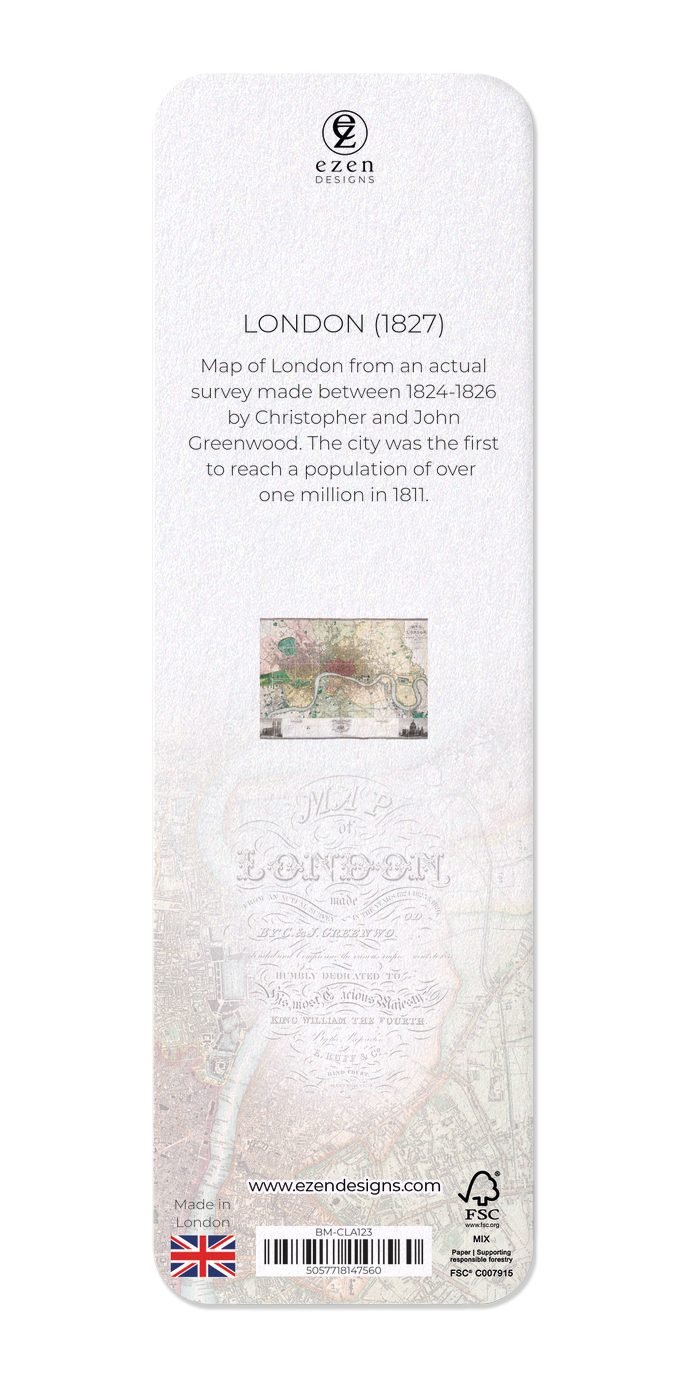 Ezen Designs - London (1827) - Bookmark - Back