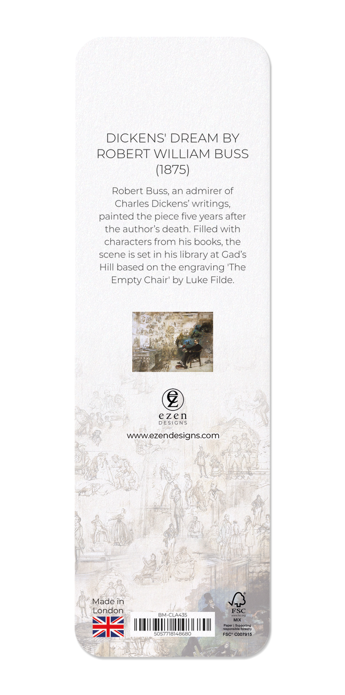 Ezen Designs - Dickens' Dream by Robert William Buss (1875) - Bookmark - Back