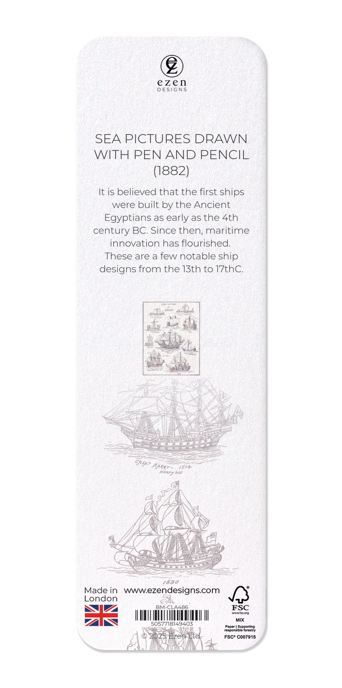 Ezen Designs - Sea Pictures Drawn with Pen and Pencil (1882) - Bookmark - Back