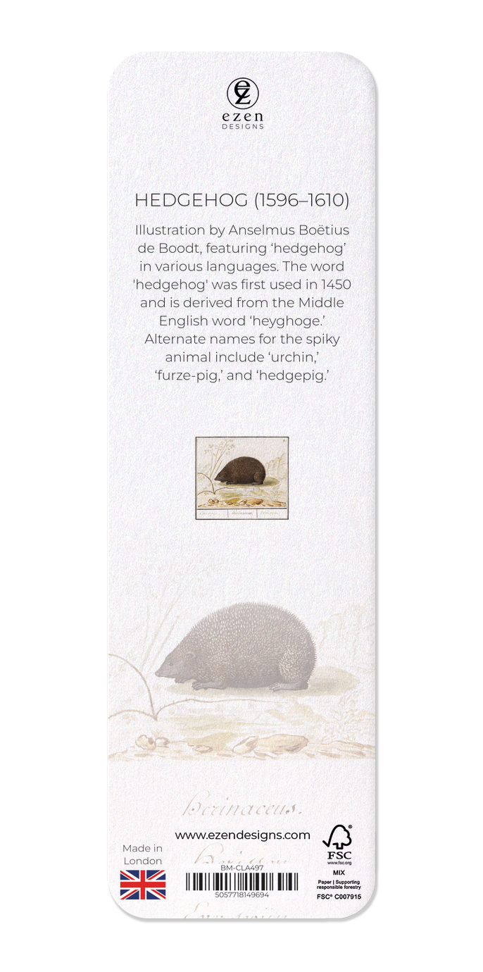 Ezen Designs - Hedgehog (1596–1610) - Bookmark - Back