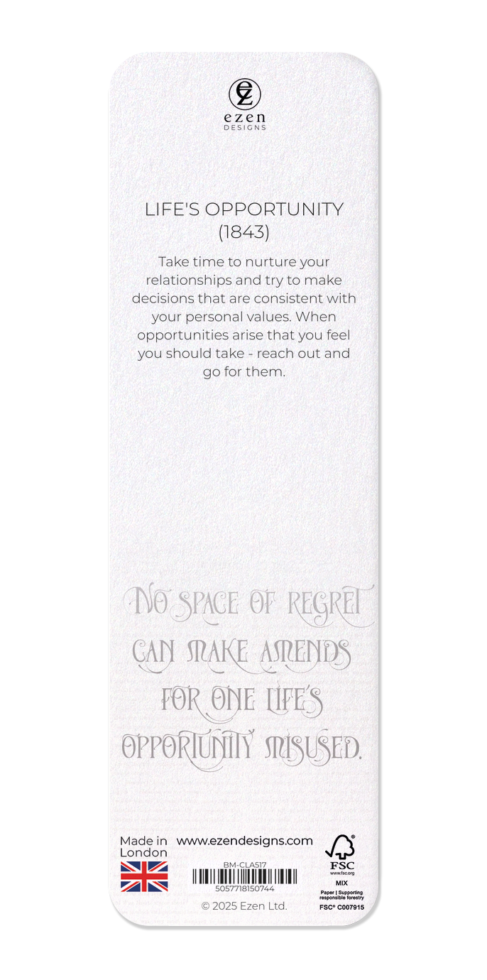 Ezen Designs - Life's Opportunity (1843) - Bookmark - Back