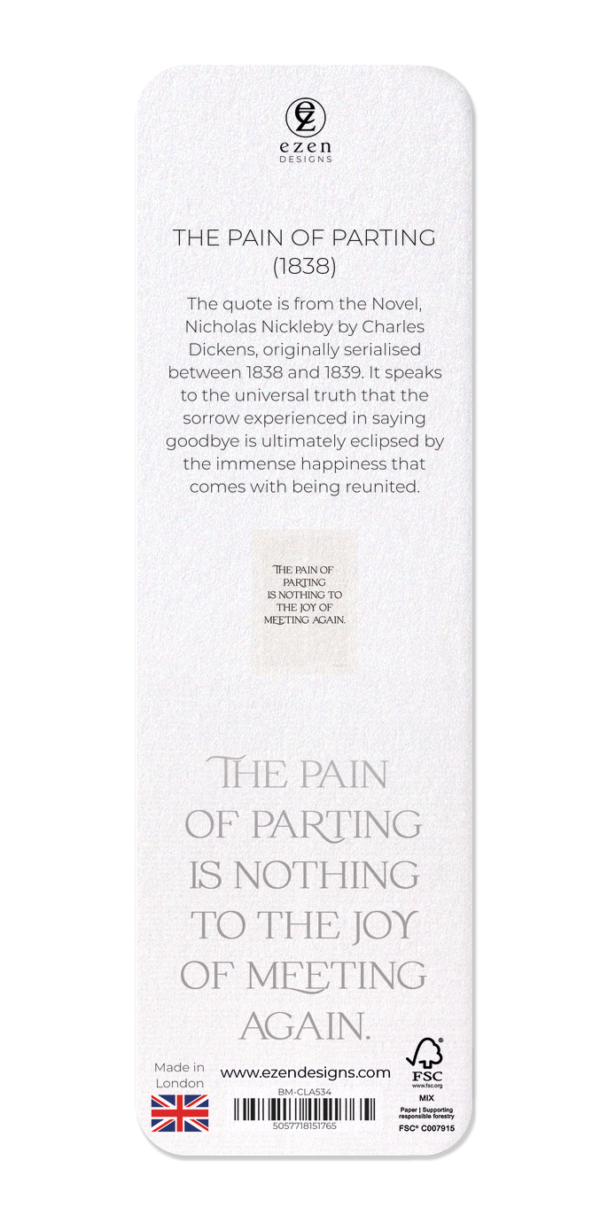 Ezen Designs - The Pain of Parting (1838) - Bookmark - Back