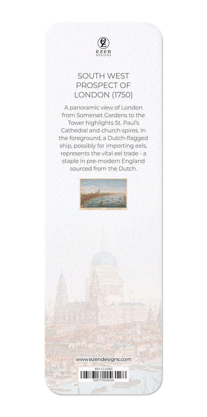Ezen Designs - South West Prospect of London (1750) - Bookmark - Back