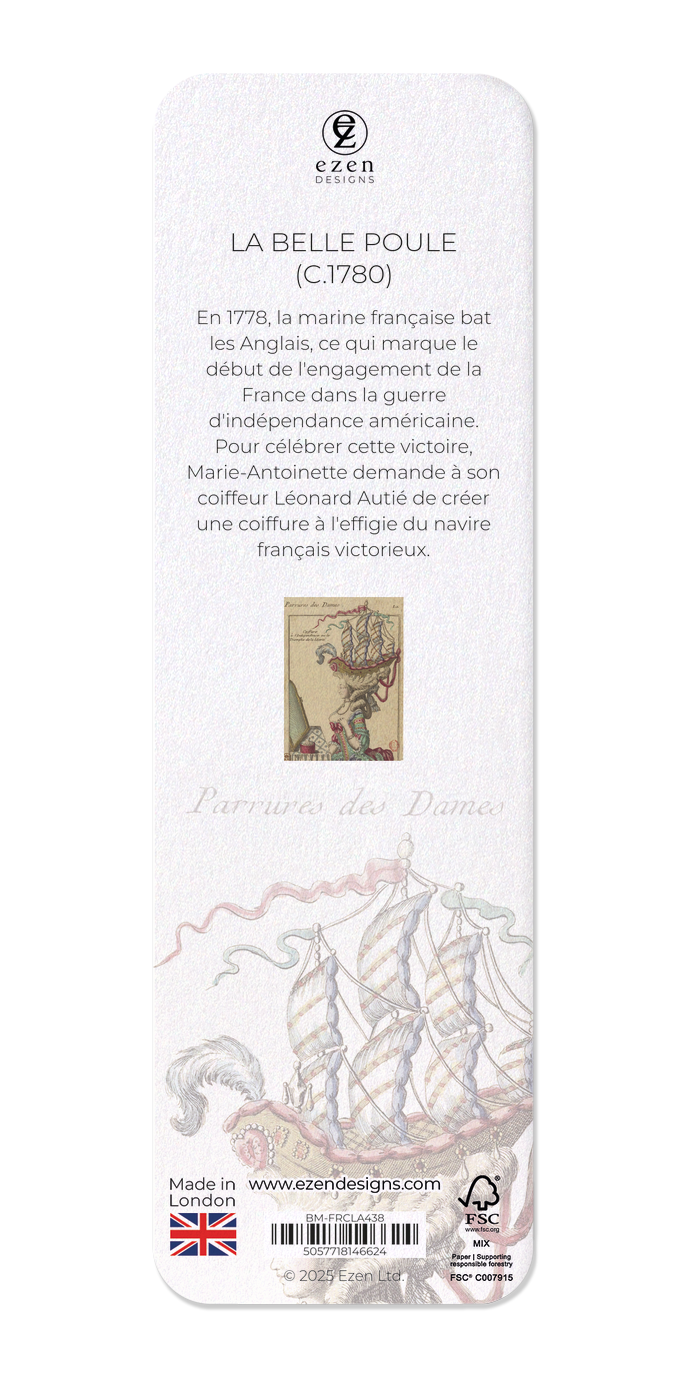 Ezen Designs - LA BELLE POULE (C.1780) - Bookmark - Back