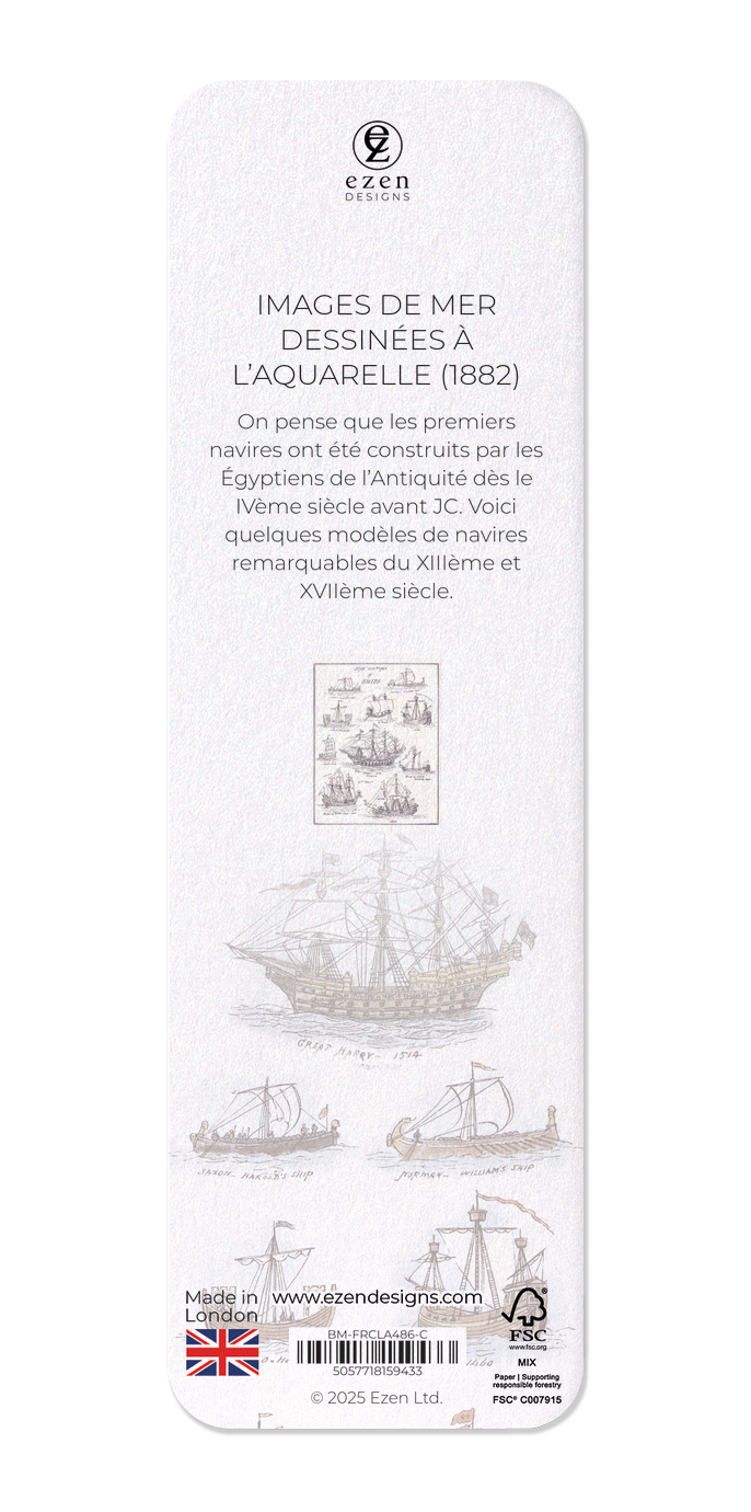 Ezen Designs - Images de Mer Dessinées à l’aquarelle (1882) - Bookmark - Back