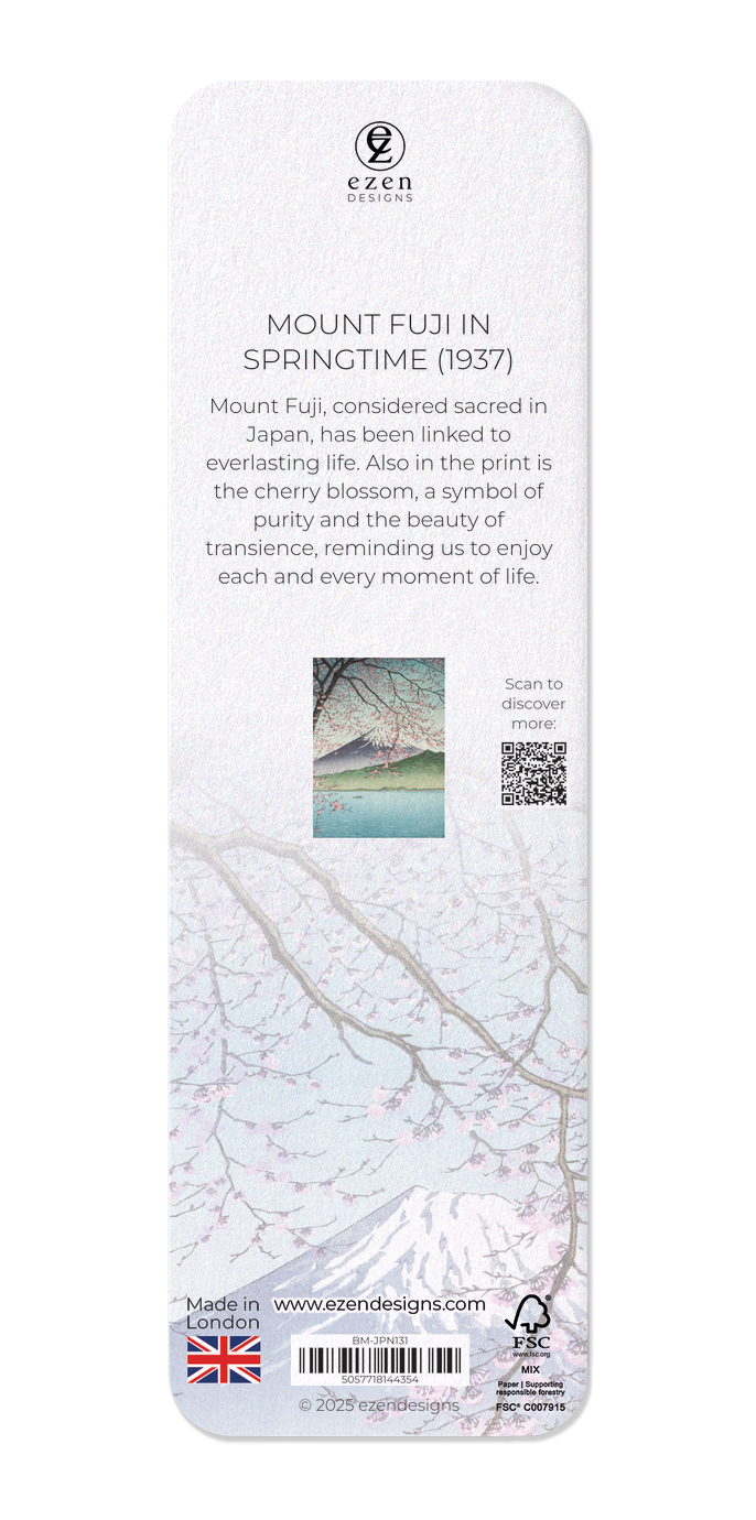 Ezen Designs - Mount fuji in springtime (1937) - Bookmark - Back