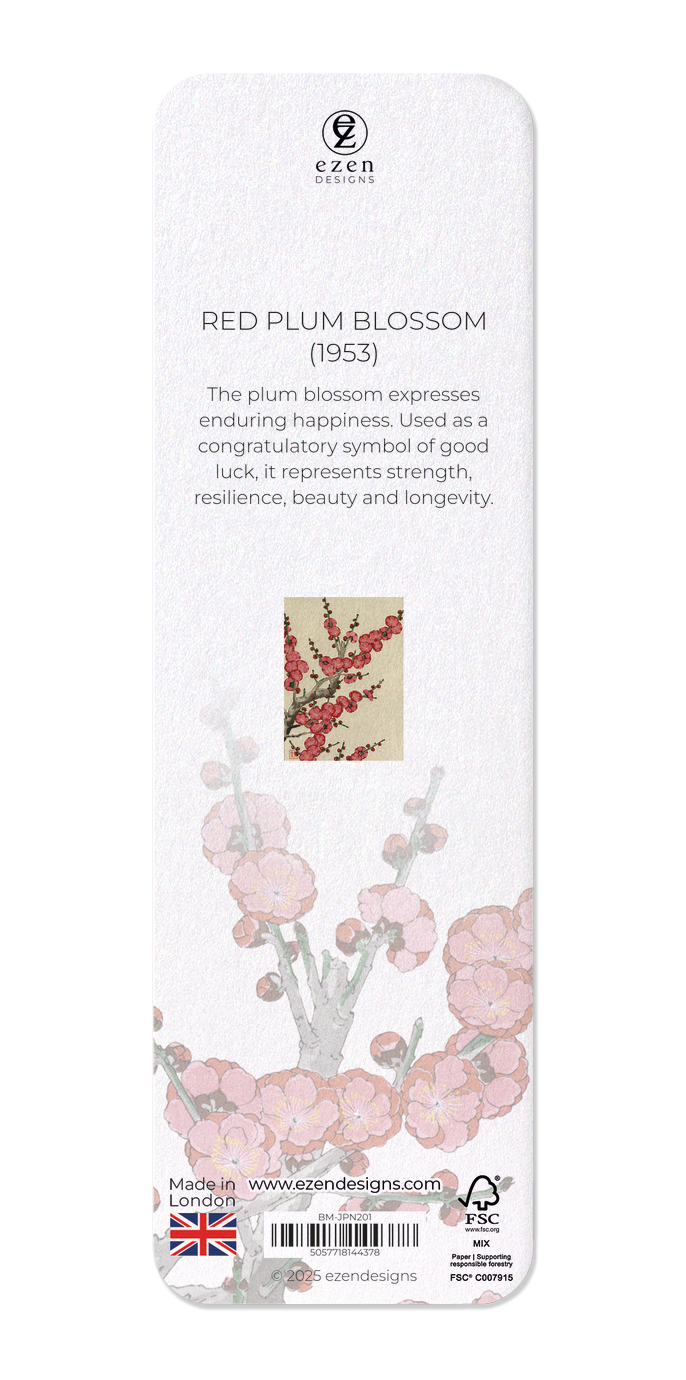 Ezen Designs - Red plum blossom (1953) - Bookmark - Back