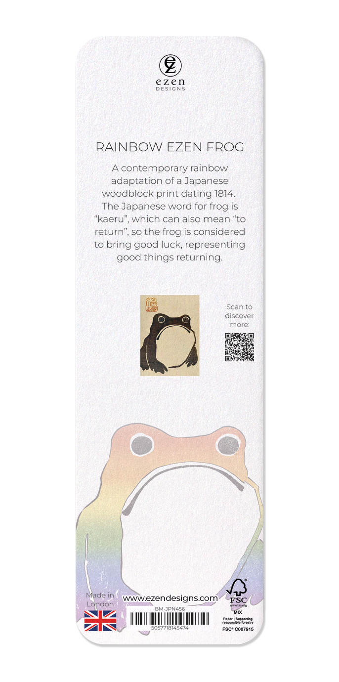 Ezen Designs - Rainbow Ezen Frog - Bookmark - Back