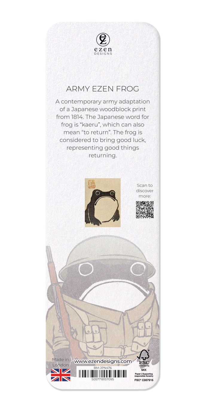 Ezen Designs - Army Ezen Frog - Bookmark - Back