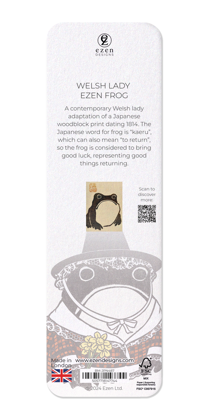 Ezen Designs - Welsh lady Ezen Frog - Bookmark - Back
