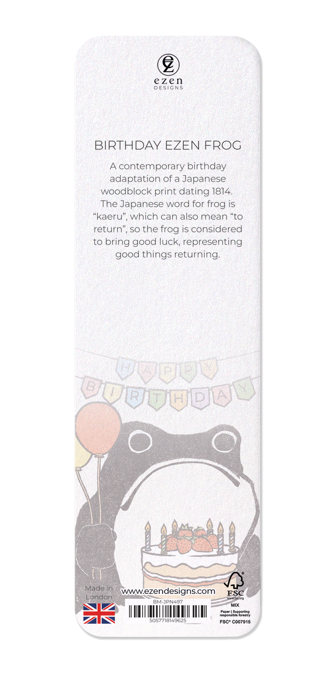 Ezen Designs - Birthday Ezen Frog - Bookmark - Back