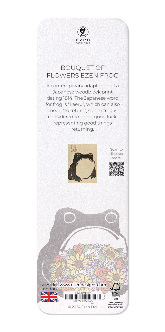 Ezen Designs - Bouquet of Flowers Ezen Frog - Bookmark - Back
