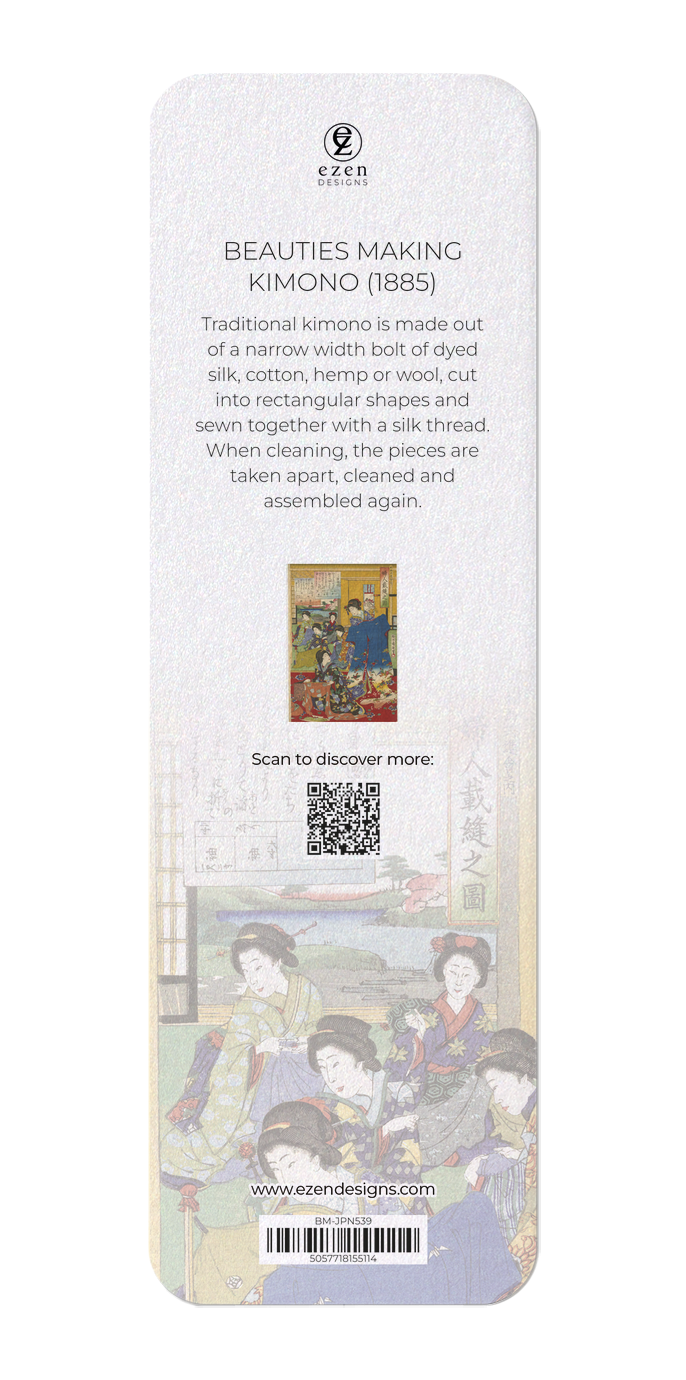 Ezen Designs - Beauties making Kimono (1885) - Bookmark - Back