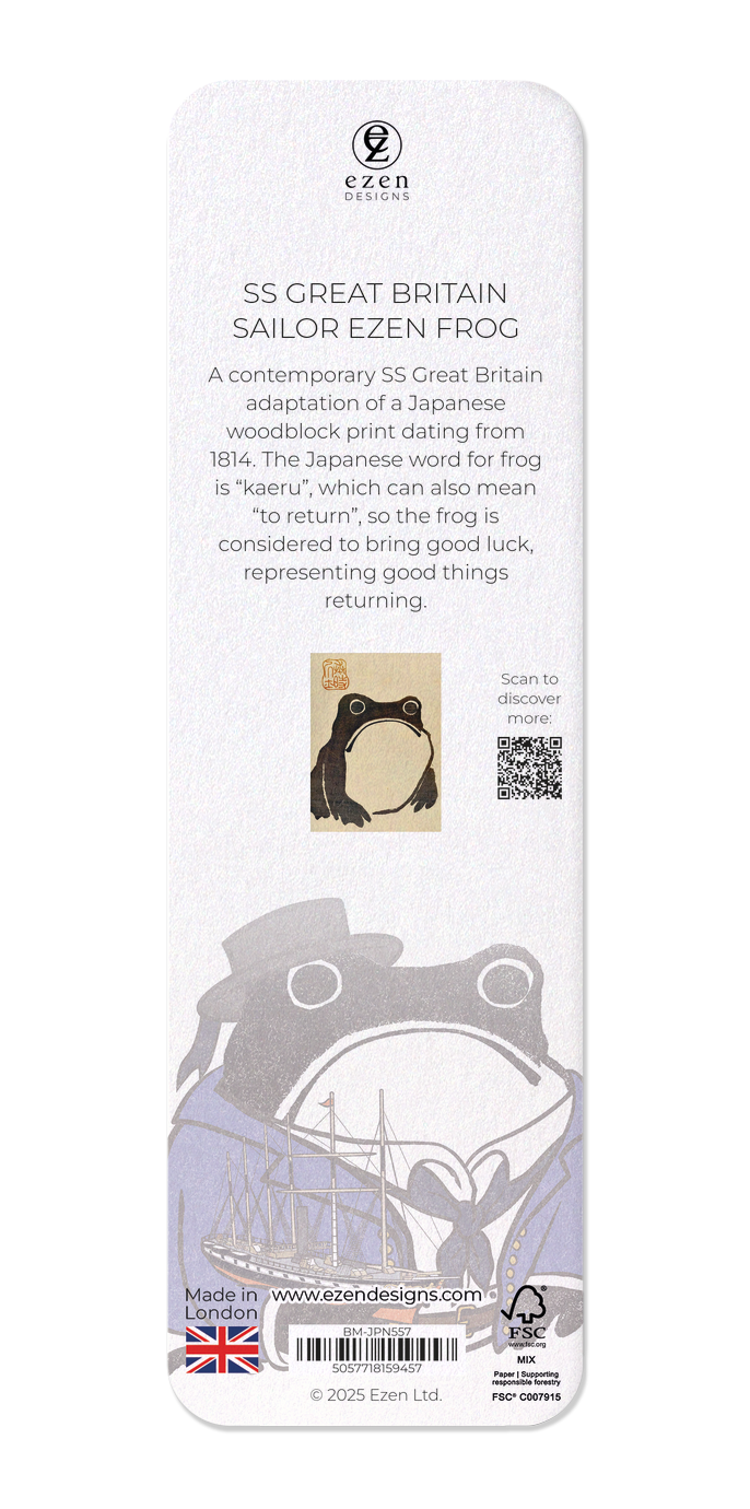 Ezen Designs - SS Great Britain Sailor Ezen Frog - Bookmark - Back