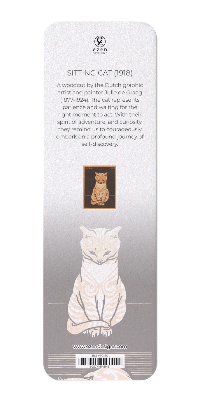 Ezen Designs - Sitting cat (1918) - Bookmark - Back