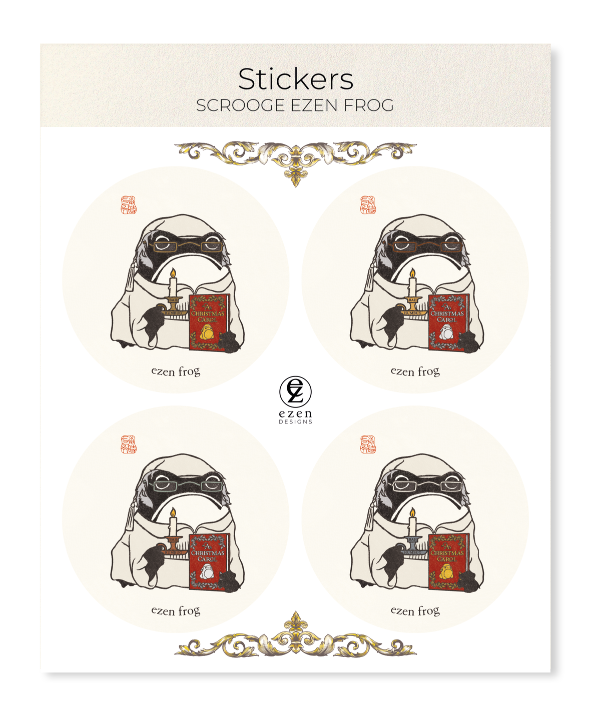 Ezen Designs - Scrooge Ezen Frog - Sticker Set