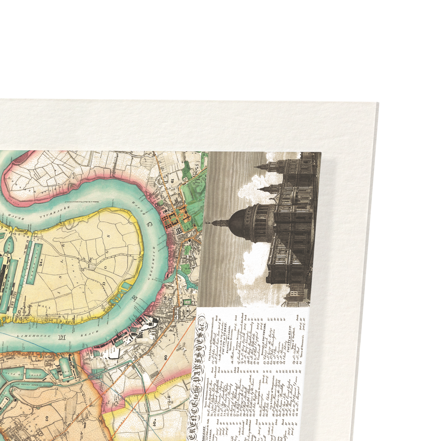 LONDON (1827): Antique Map Art Print