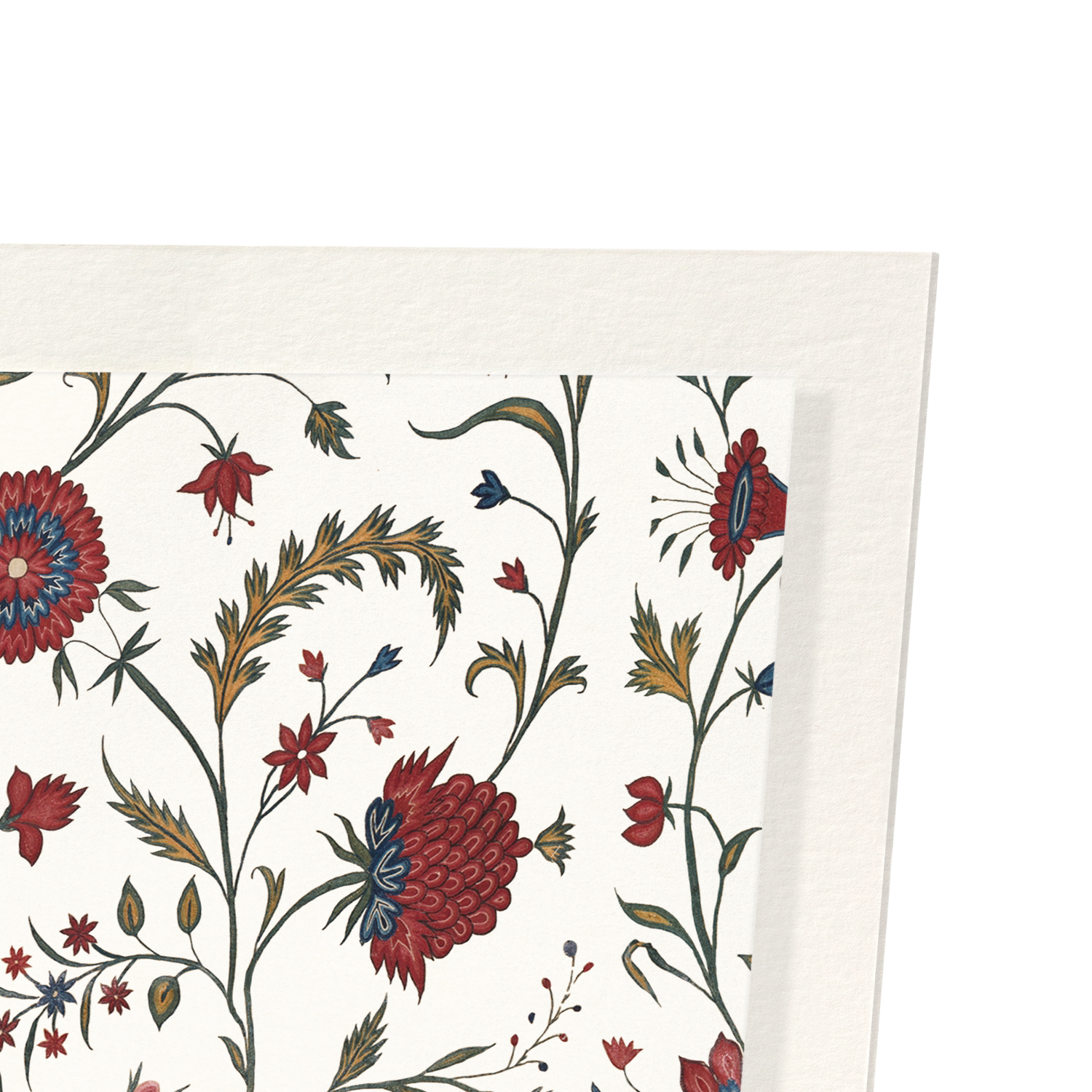 RED FLORAL EMBROIDERY (18TH C.): Pattern Art Print