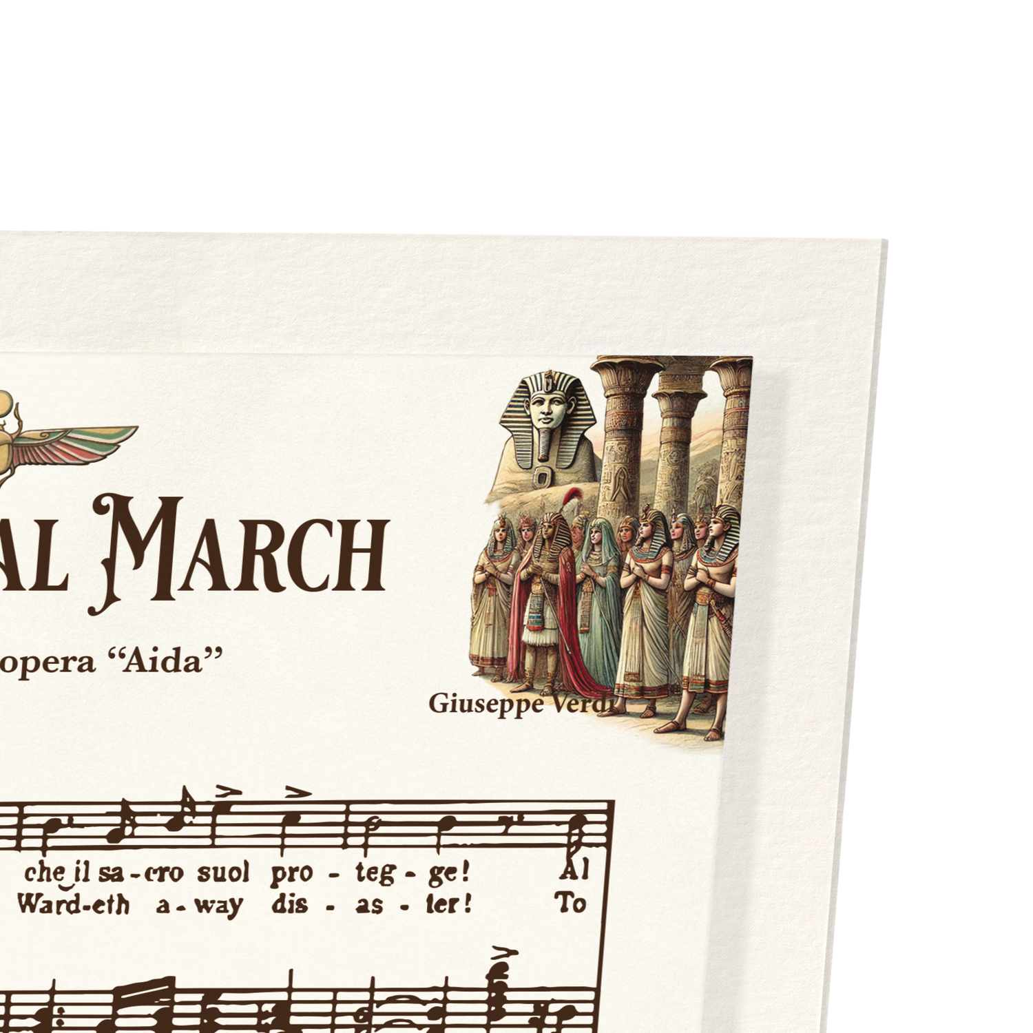 AIDA - TRIUMPHAL MARCH - OPERA MUSIC SCORE: Victorian Art Print