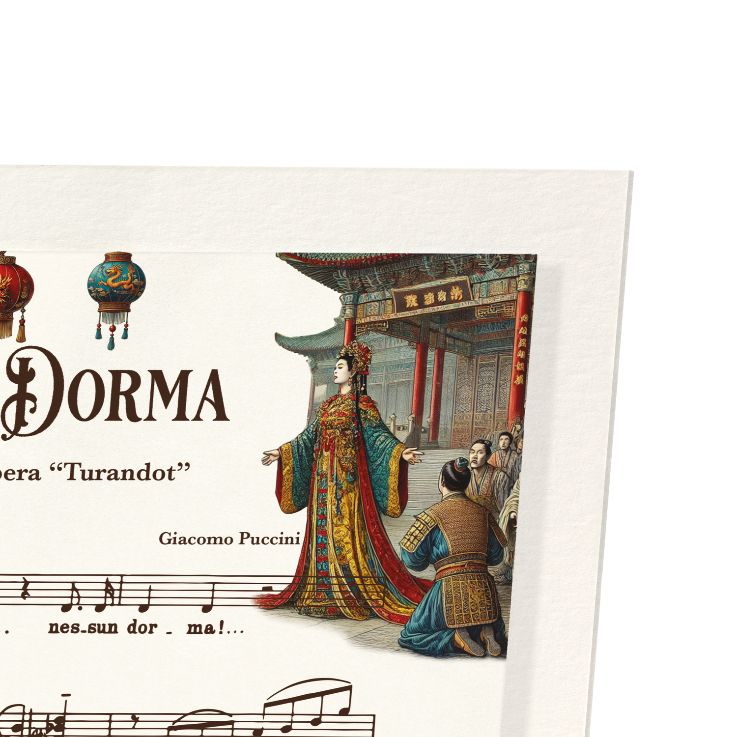 TURANDOT - NESSUN DORMA - OPERA MUSIC SCORE: Victorian Art Print