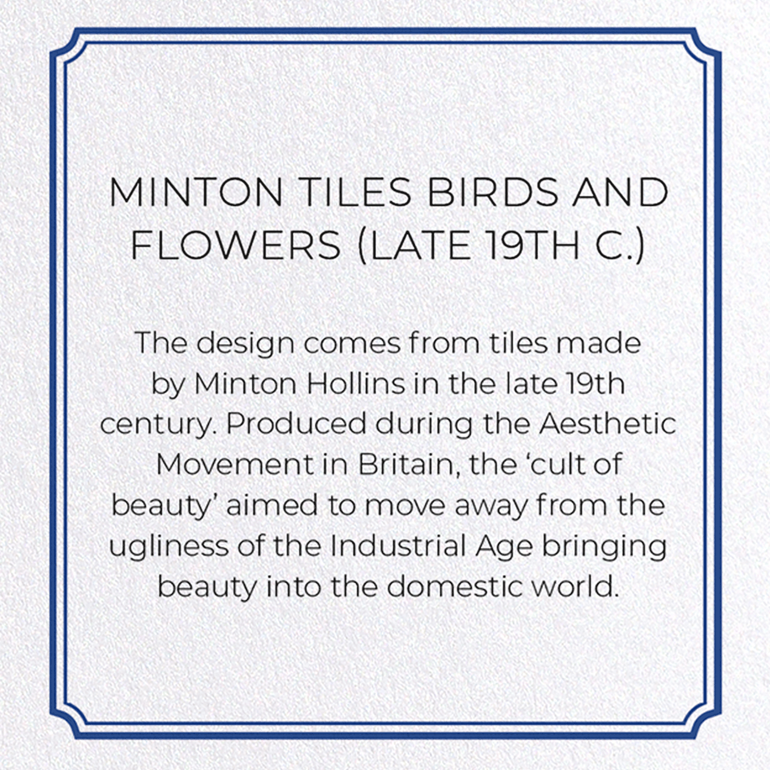 MINTON TILES BIRDS AND FLOWERS (LATE 19TH C.): Painting Greeting Card