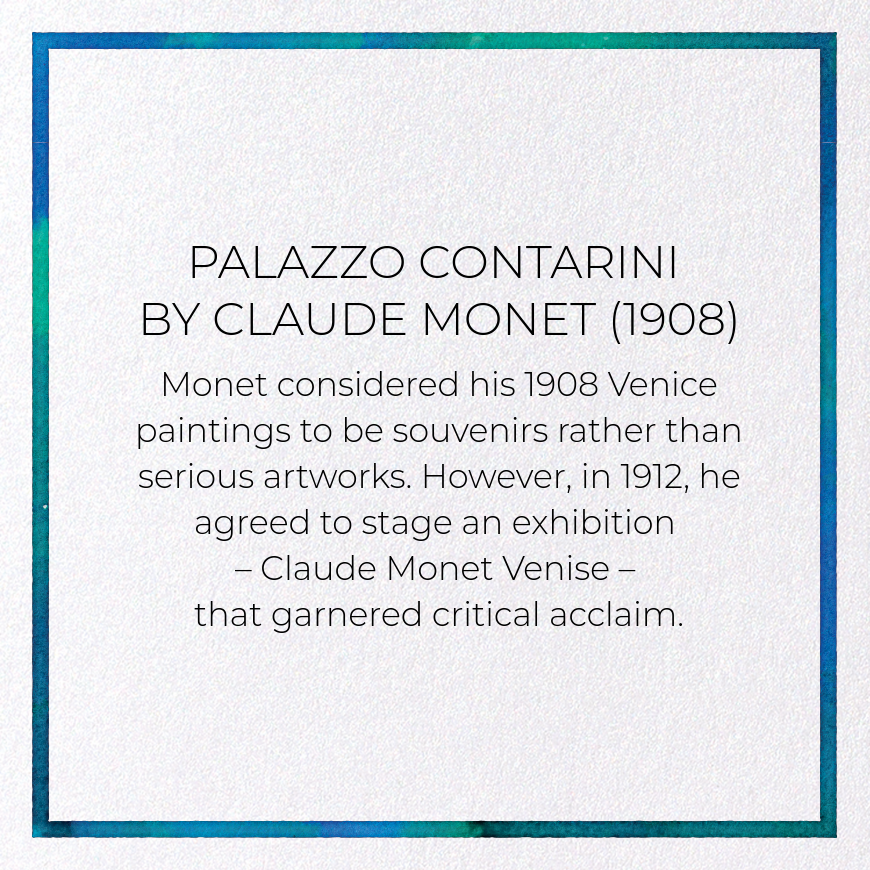 PALAZZO CONTARINI (1908): Painting Greeting Card