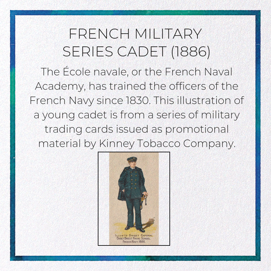 FRENCH MILITARY SERIES CADET (1886): Painting Greeting Card