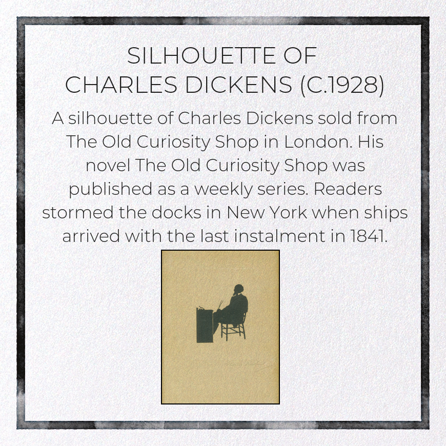 SILHOUETTE OF CHARLES DICKENS (C.1928): Painting Greeting Card