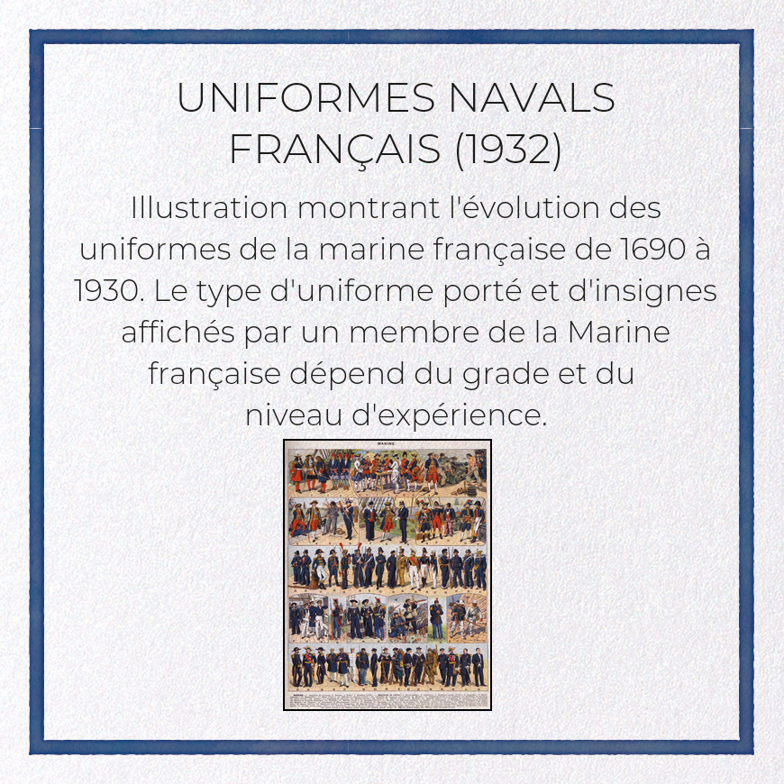 UNIFORMES NAVALS FRANÇAIS (1932): Painting Greeting Card