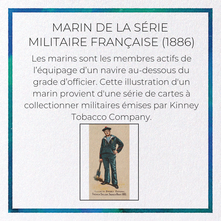 MARIN DE LA SÉRIE MILITAIRE FRANÇAISE (1886): Painting Greeting Card