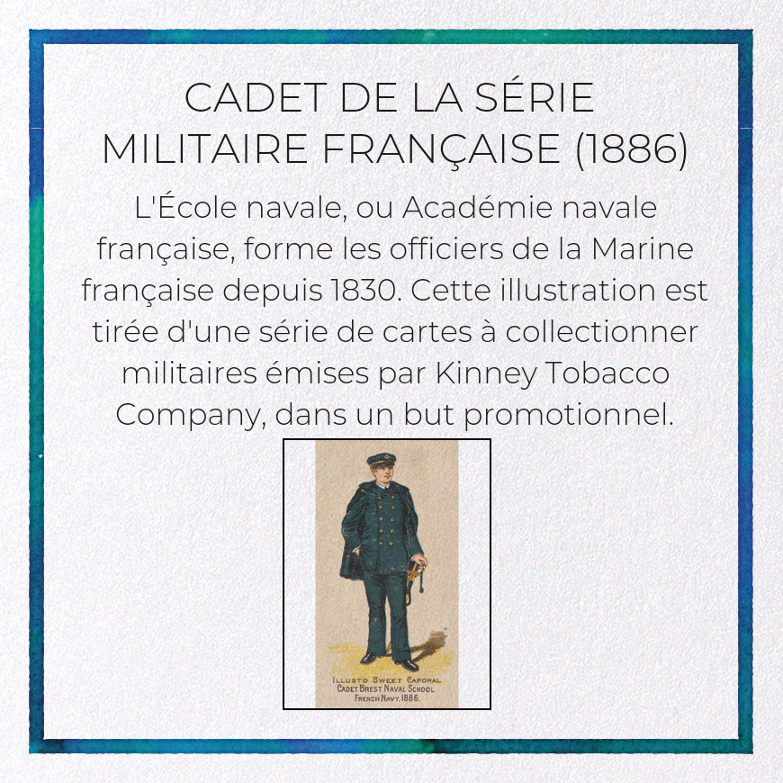 CADET DE LA SÉRIE MILITAIRE FRANÇAISE (1886): Painting Greeting Card