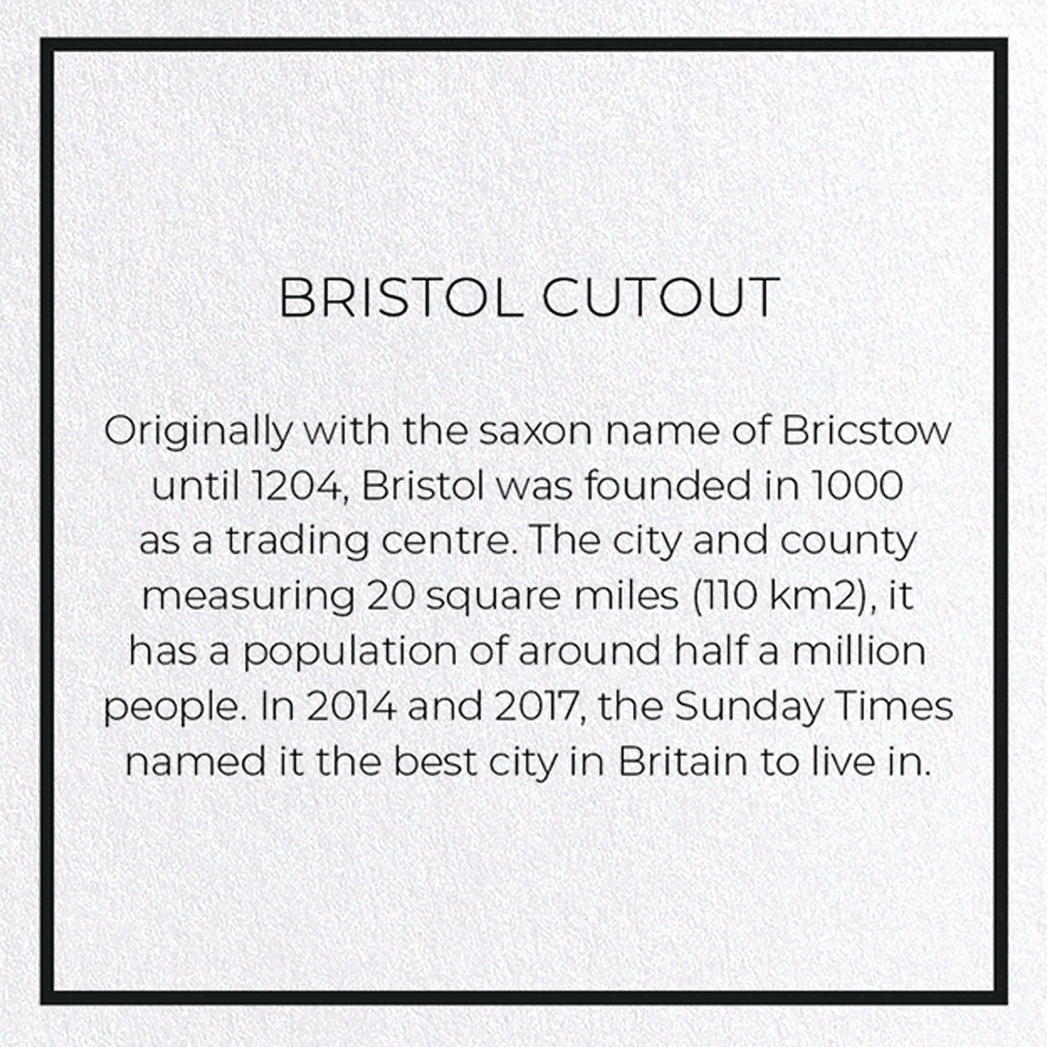 BRISTOL CUTOUT: Map Cutout Greeting Card