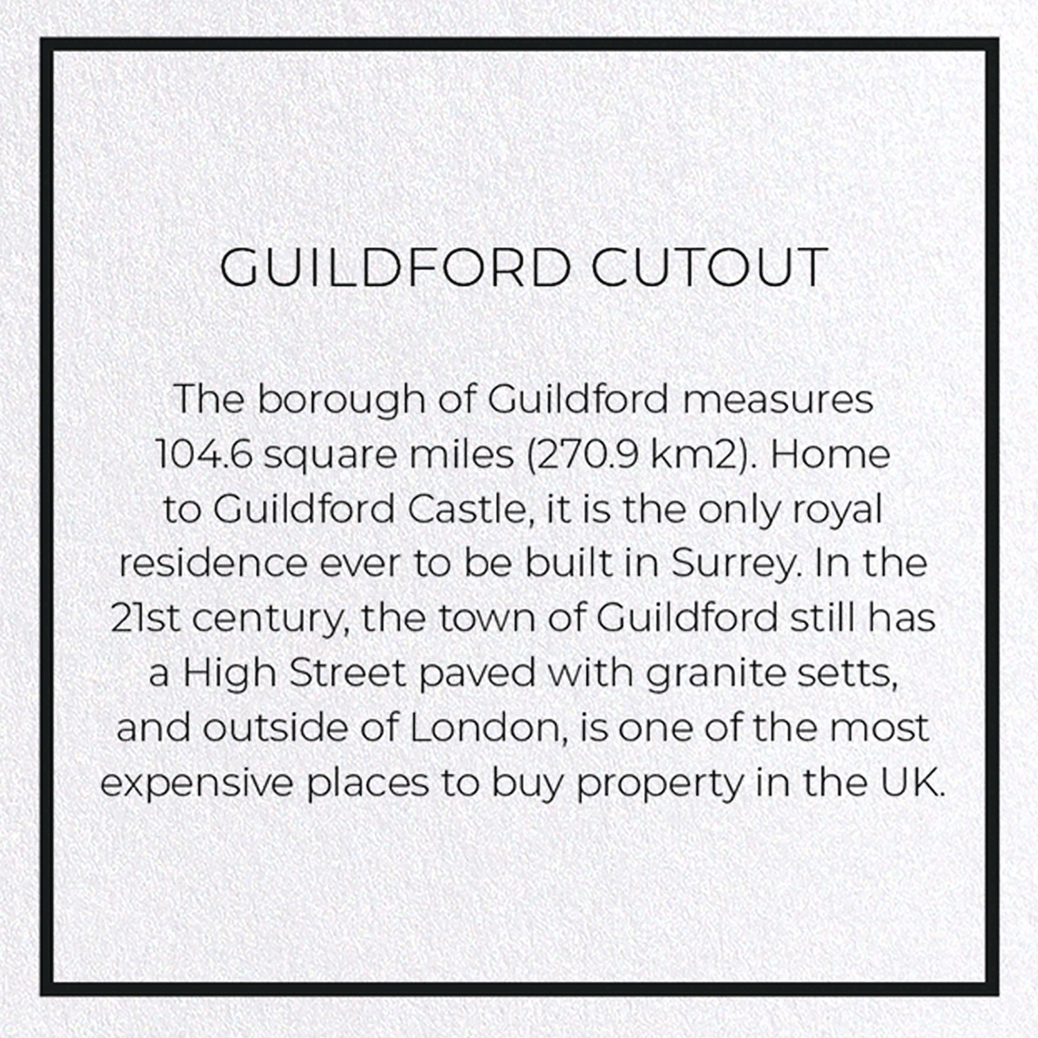 GUILDFORD CUTOUT: Map Cutout Greeting Card