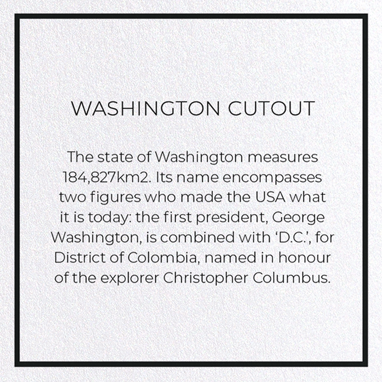 WASHINGTON CUTOUT: Map Cutout Greeting Card