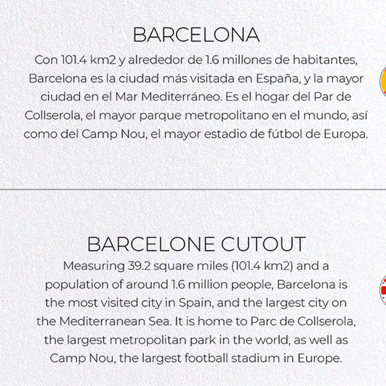 BARCELONE CUTOUT: Map Cutout Greeting Card