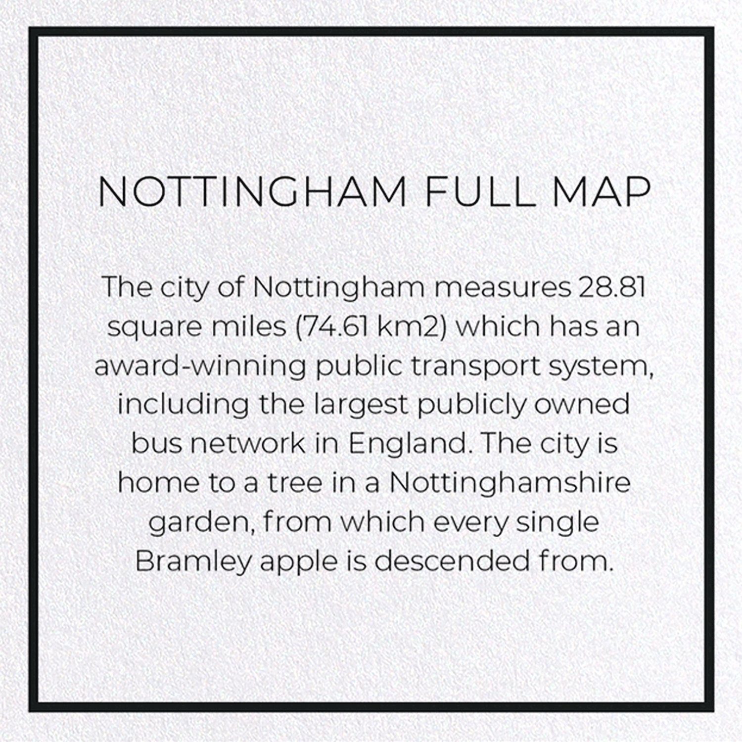 NOTTINGHAM FULL MAP: 8xCards