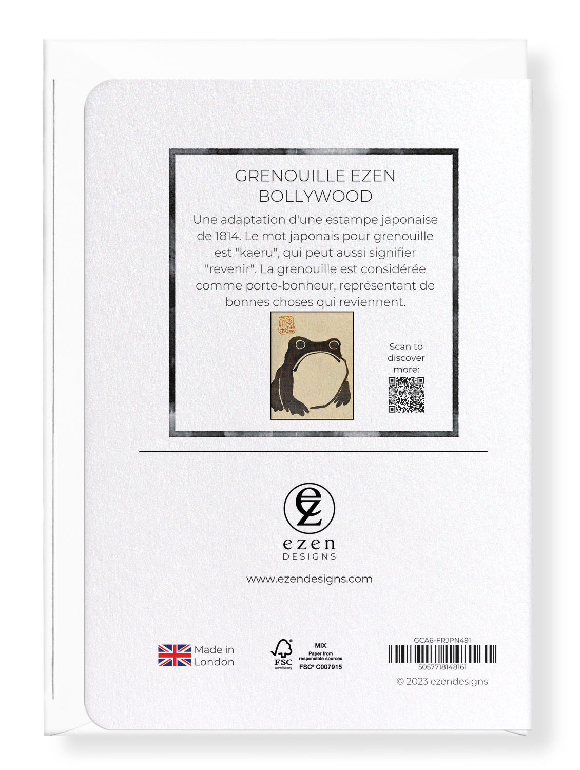 Ezen Designs - GRENOUILLE EZEN BOLLYWOOD - Greeting Card - Back