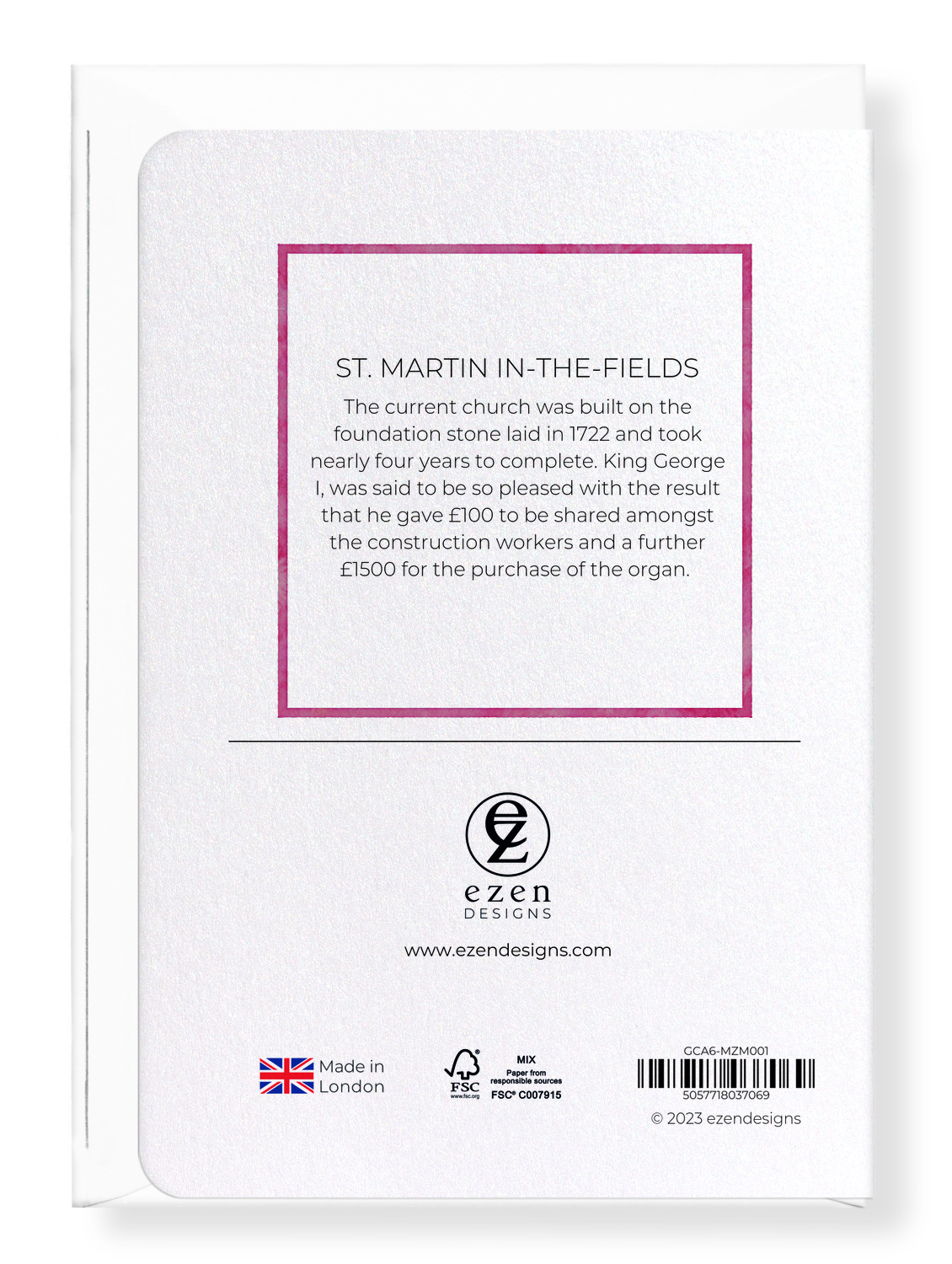 Ezen Designs - St. Martin In-The-Fields - Greeting Card - Back