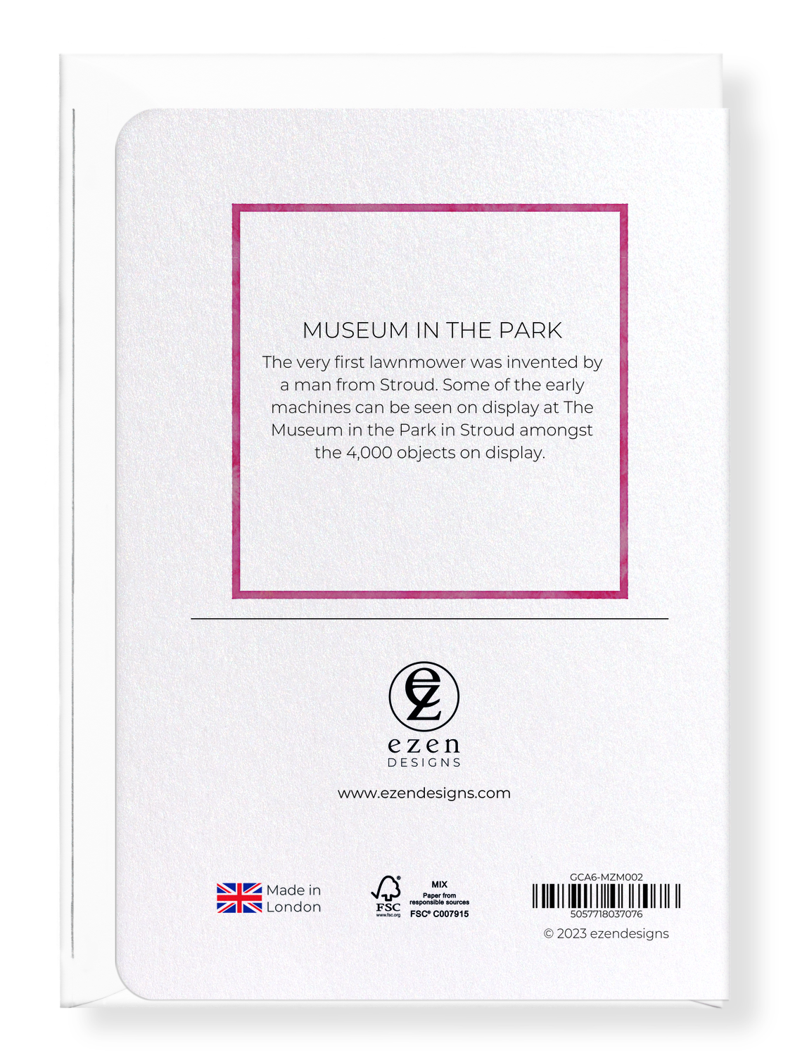 Ezen Designs - Museum in the Park - Greeting Card - Back