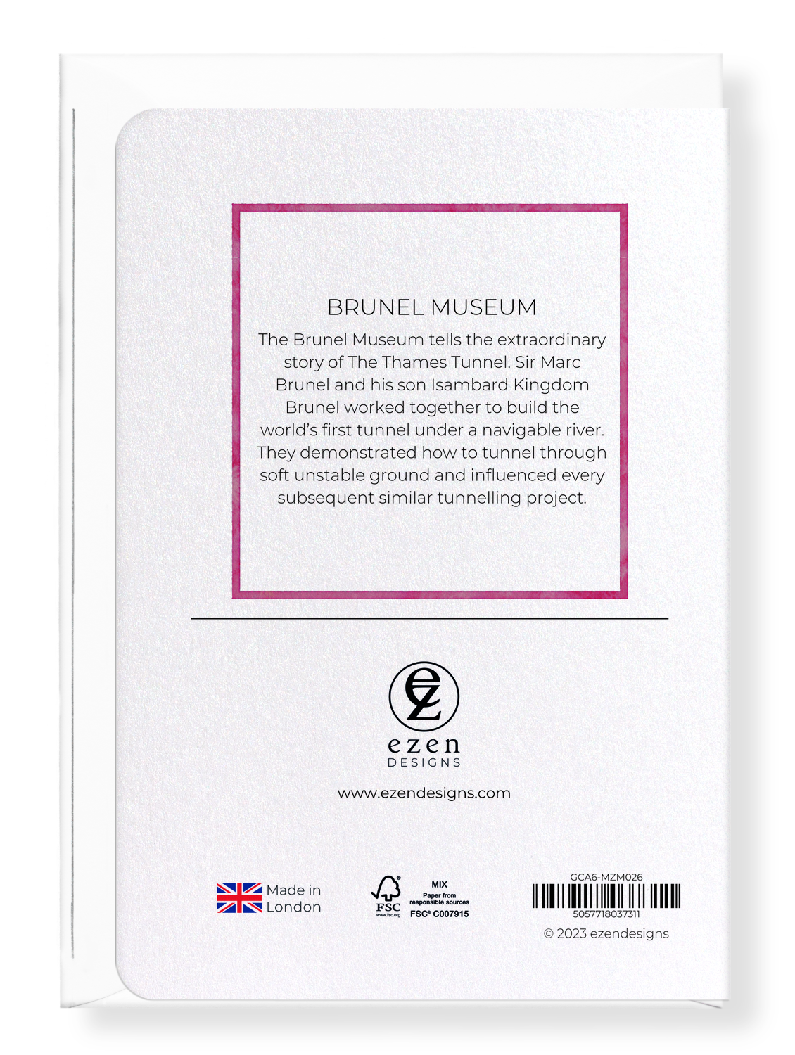 Ezen Designs - Brunel Museum - Greeting Card - Back