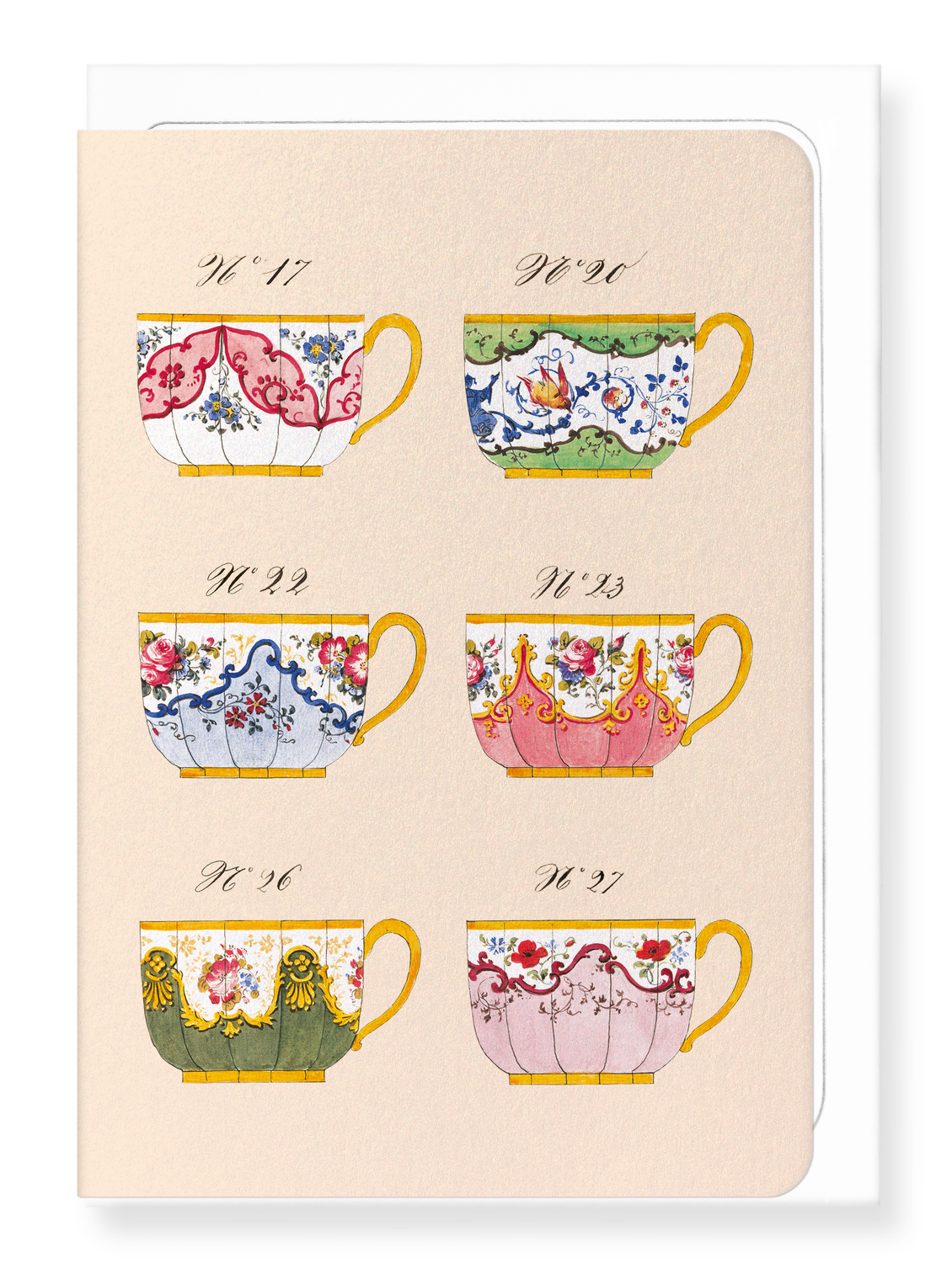 Ezen Designs - French Tea Cup Set G (c. 1825-1850) - Greeting Card - Front