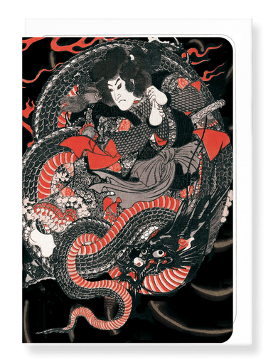 Ezen Designs - Samurai on a dragon - Greeting Card - Front