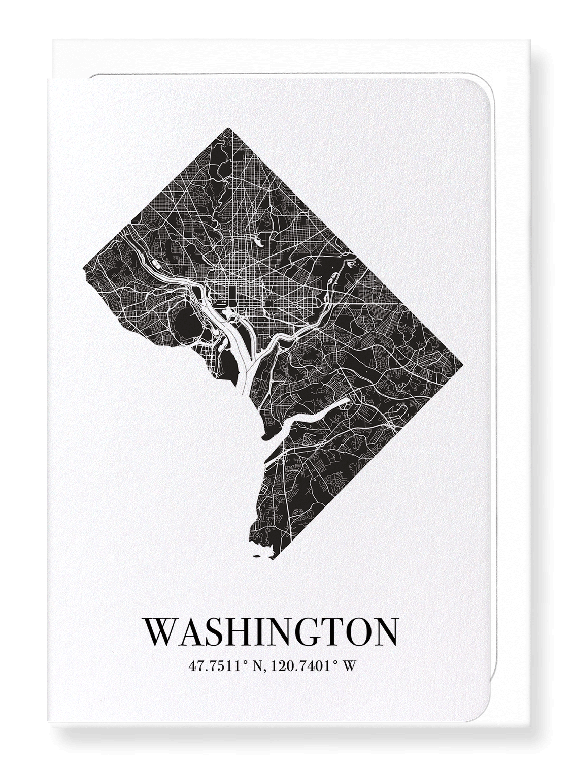 WASHINGTON CUTOUT: Map Cutout Greeting Card