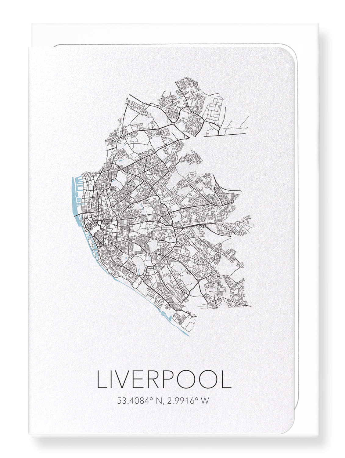 LIVERPOOL CUTOUT: Map Cutout Greeting Card