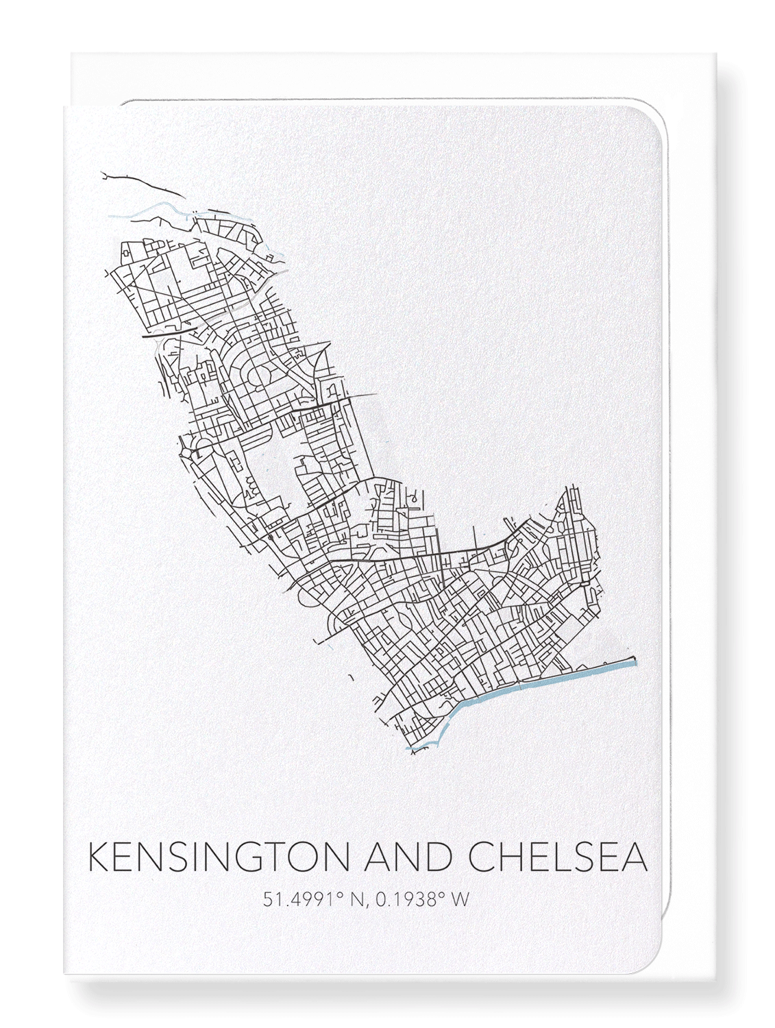 KENSINGTON AND CHELSEA CUTOUT: Map Cutout Greeting Card