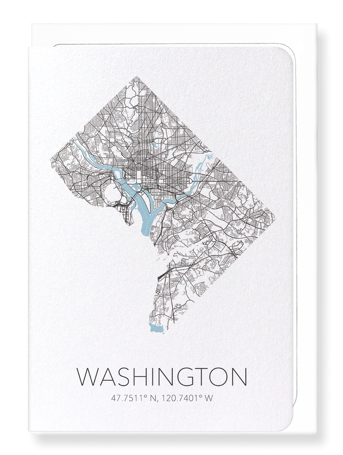 WASHINGTON CUTOUT: Map Cutout Greeting Card